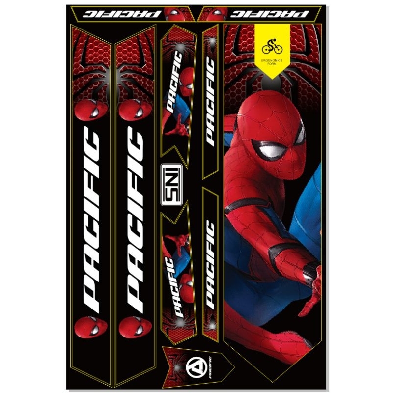 

stiker sepeda BMX 20 karakter Spiderman,Hulk, iron man, captain amerika,batman