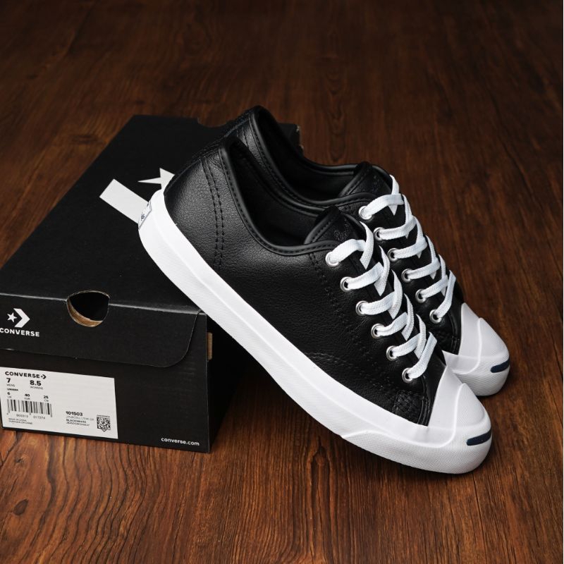 Sepatu Converse Jack pursell Leather Black White