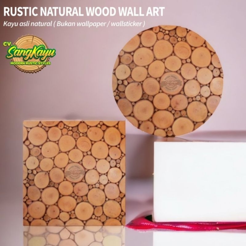 Hiasan dinding kayu 15x15 wood wall art tatakan kayu properti foto dll