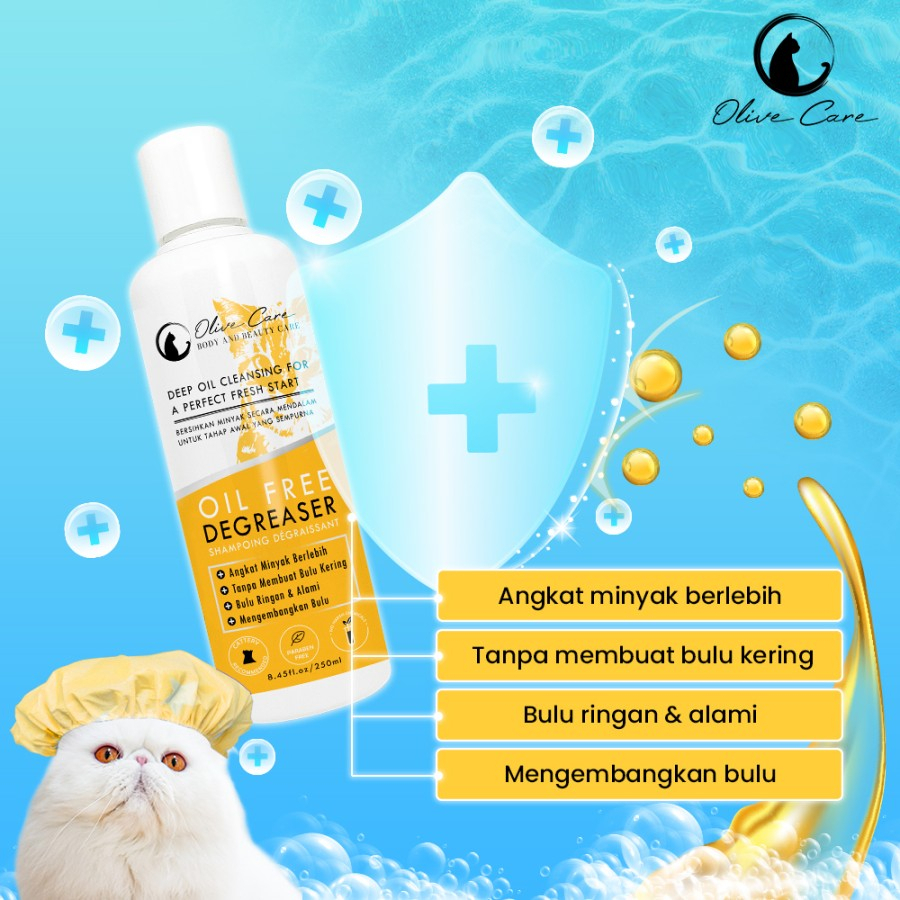 Olive Care Shampo Kucing Degreaser Bulu Berminyak Kotor Shampoo Sampo