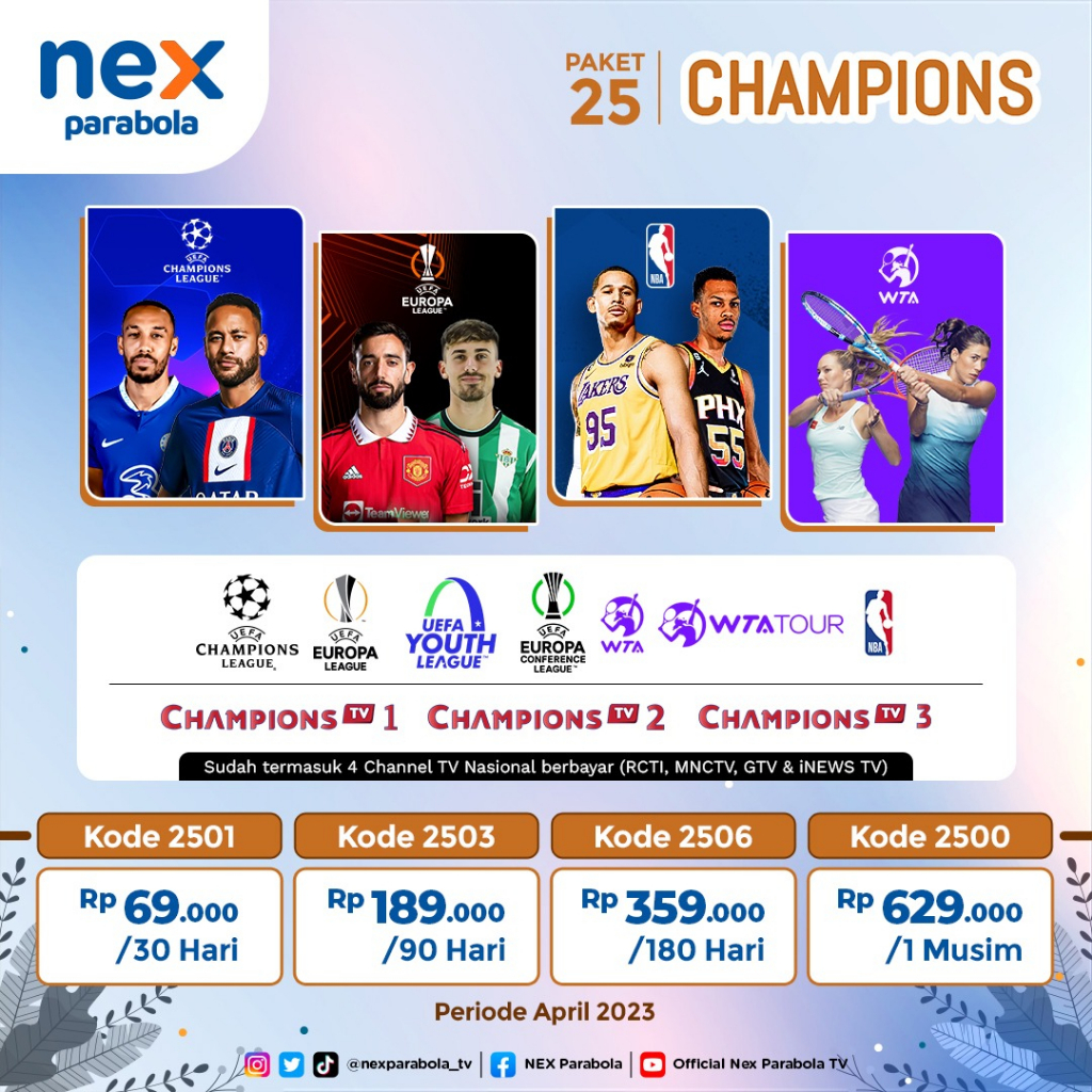 Promo Paket Champions Nex Parabola 30 Hari.