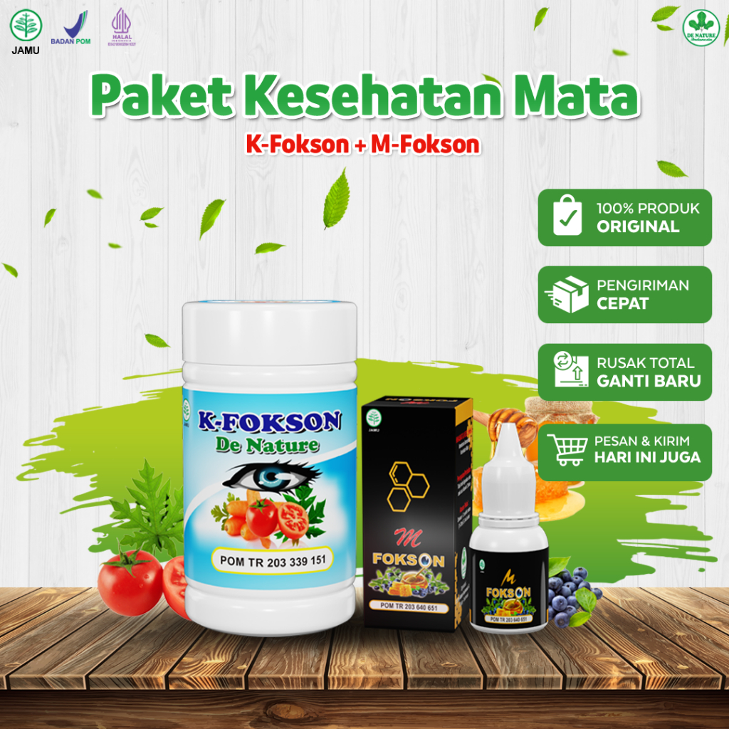 K Fokson Bonus M Fokson De Nature Obat Tetes Mata Katarak, Mata Buram, Mata Rabun Dekat Jauh, Mata M