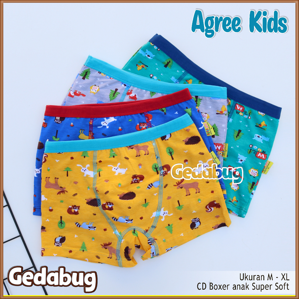 2 Pcs - CD Anak Cowok Agree 6166 Warna / Celana Dalam Anak Cowok Agree boxer | Gedabug