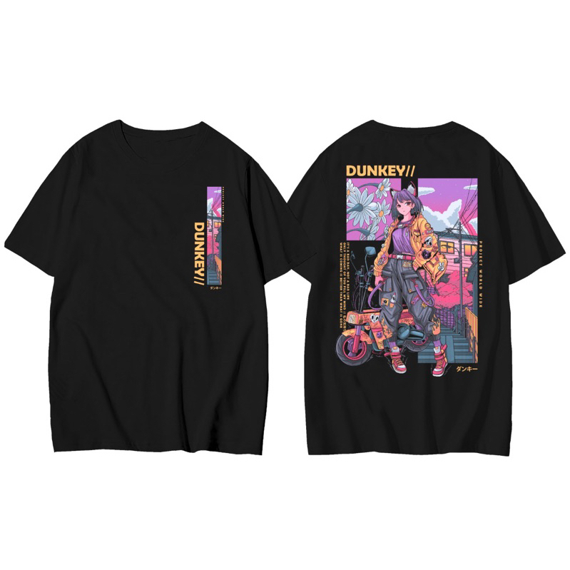 DUNKEY TSHIRT JAPANESE BIKER | KAOS PRIA OVERSIZED | TSHIRT DISTRO