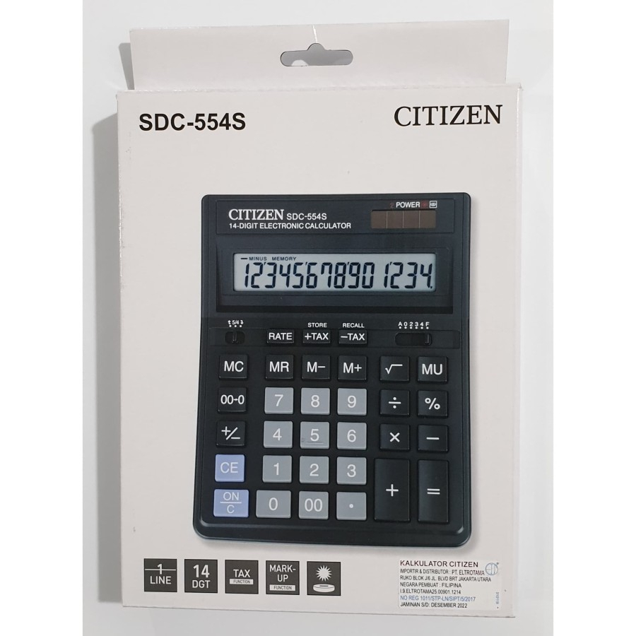 Calculator / Kalkulator Citizen SDC-554S / SDC-554 S / 14 Digit