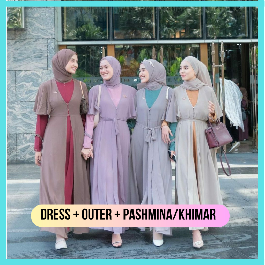 Gamis Aden Myrtle Abaya Set Outer Paulista Cerruty by Aden Hijab