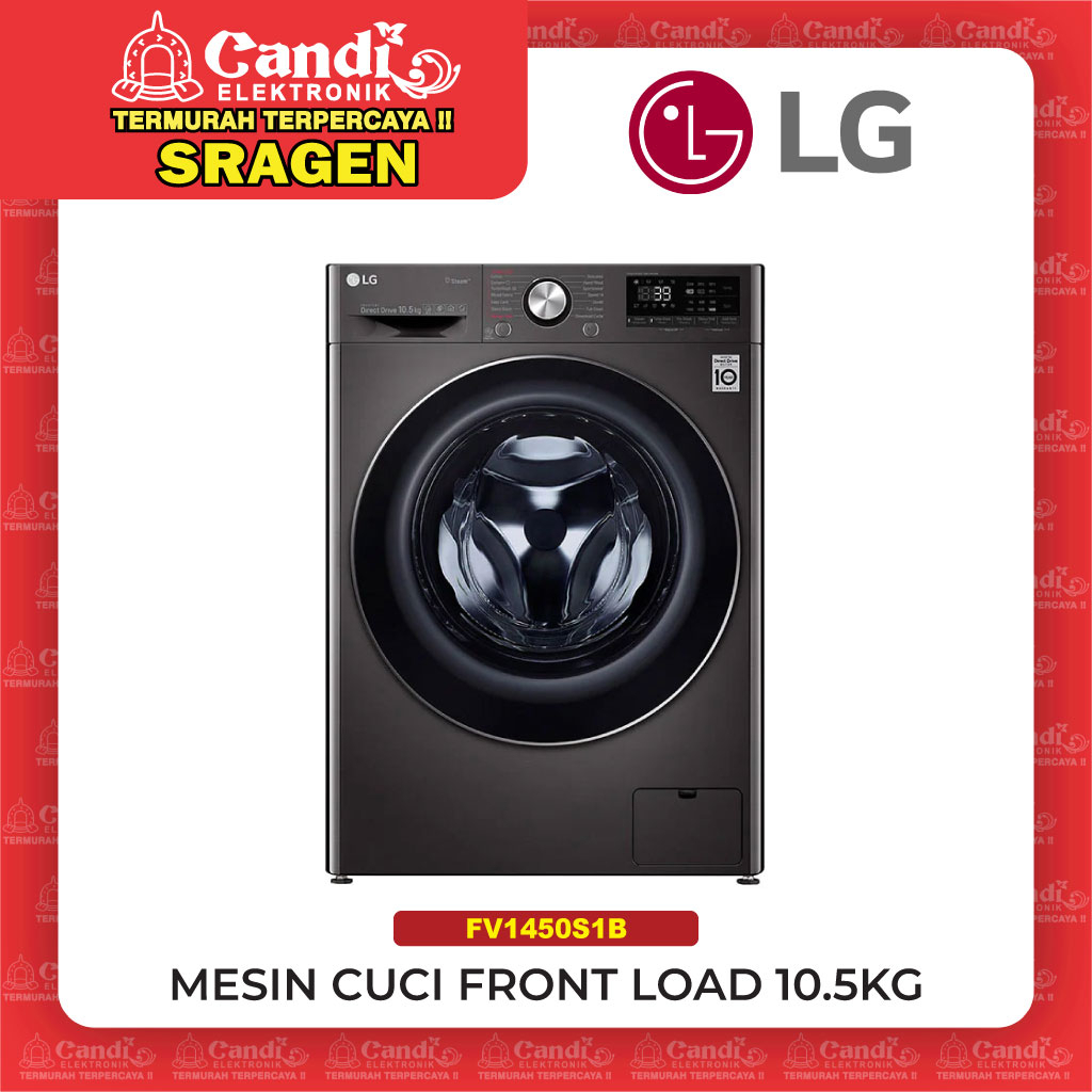 LG Mesin Cuci Front Loading 10.5kg TurboWash dengan WiFi - FV1450S1B