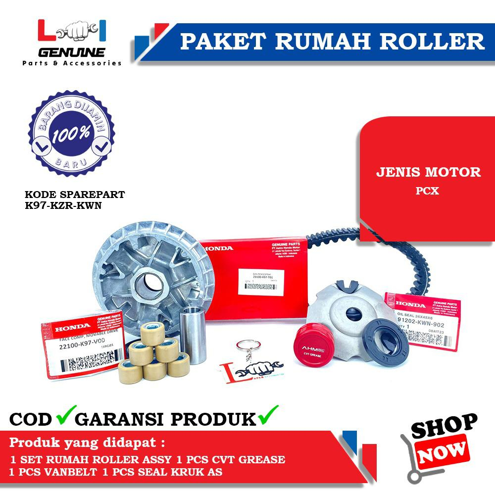 -LOI- PAKET RUMAH ROLLER SET VANBELT PCX 150, PCX 160 &amp; KIPAS ROLLER PCX 150, PCX 160