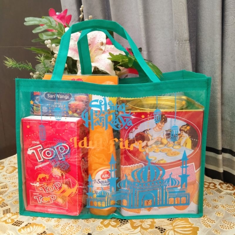 tas parcel lebaran idul Fitri lanscape mika  jumbo READY STOCK