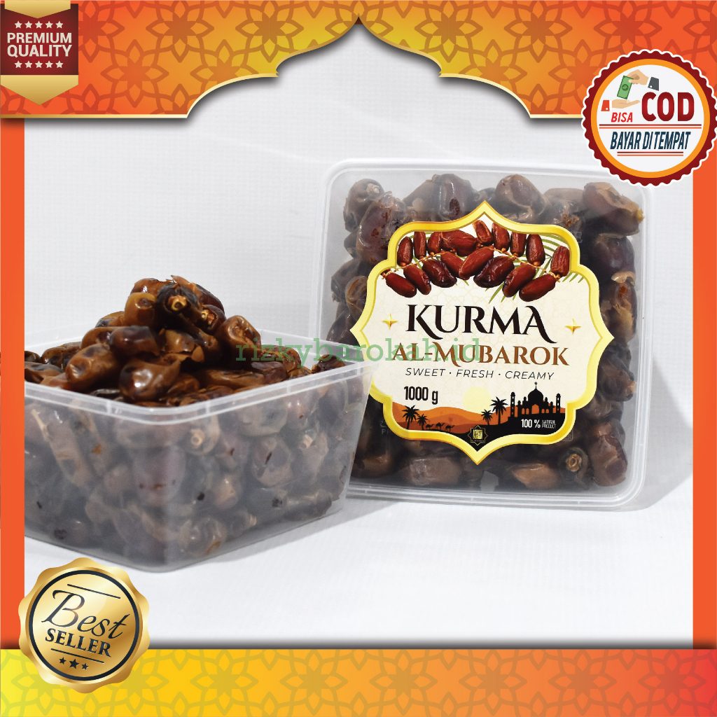 

Kurma Khalas Al Mubarok 1kg Fresh Korma Kholas Almubarok 1 KG Al-Mubarok Enak Empuk Baru Natural Emirati Dates