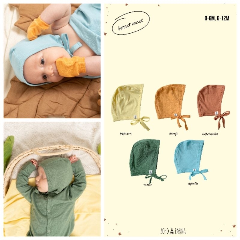 BOHOPANNA Boho Panna Bonnet Bonet Unisex - Topi Bayi 0-12M