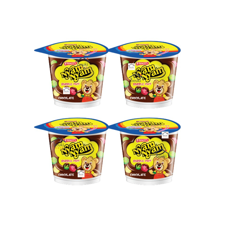 

4PCS Nyam Nyam Bubble Puff Chocolate Beras Krispi Celup Cokelat