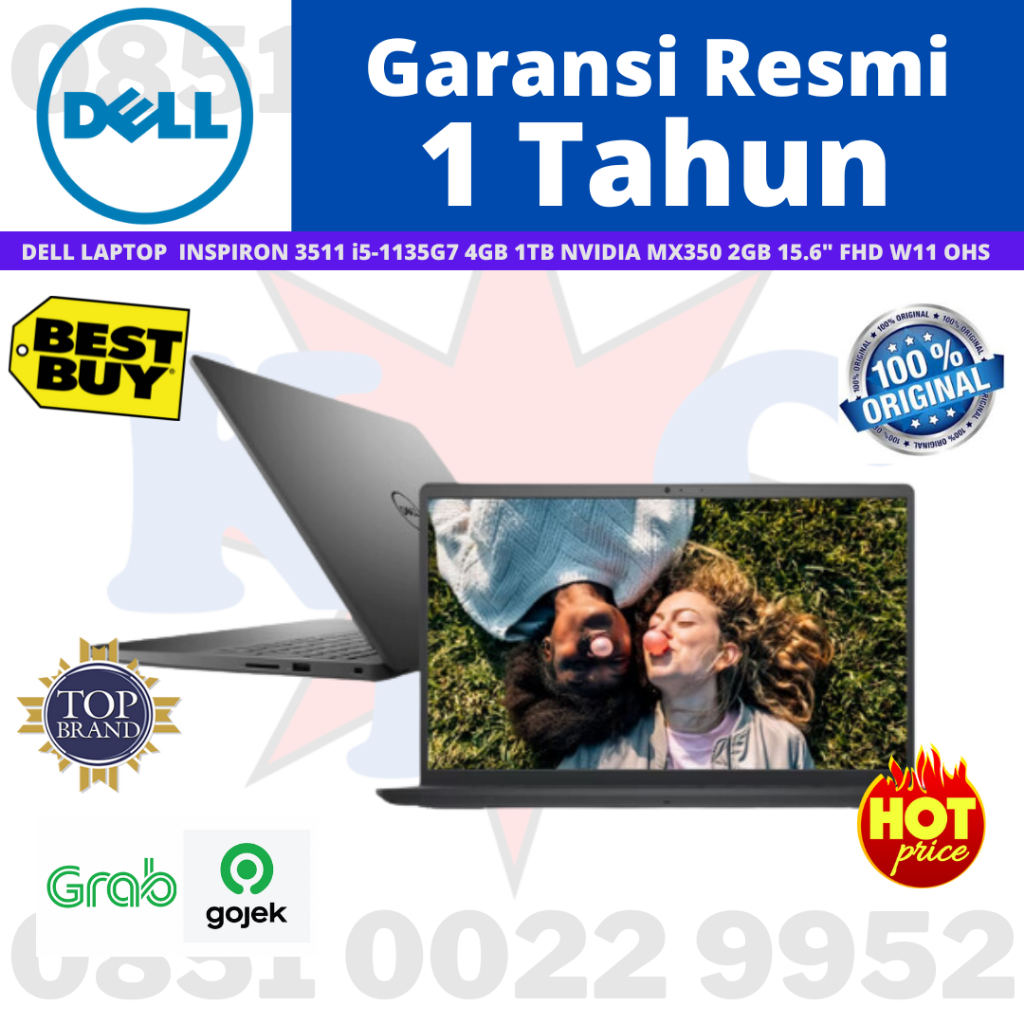 DELL Inspiron 3511 Core i5 1135G7 4GB 1TB HDD 15.6 FHD MX350 W11 OHS