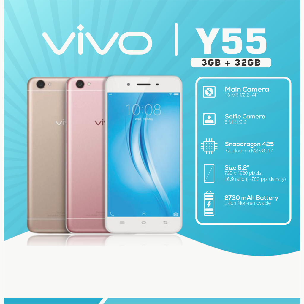HP VIVO Y55 3/32GB original100% 4G Smartphone Android NEW GARANSI