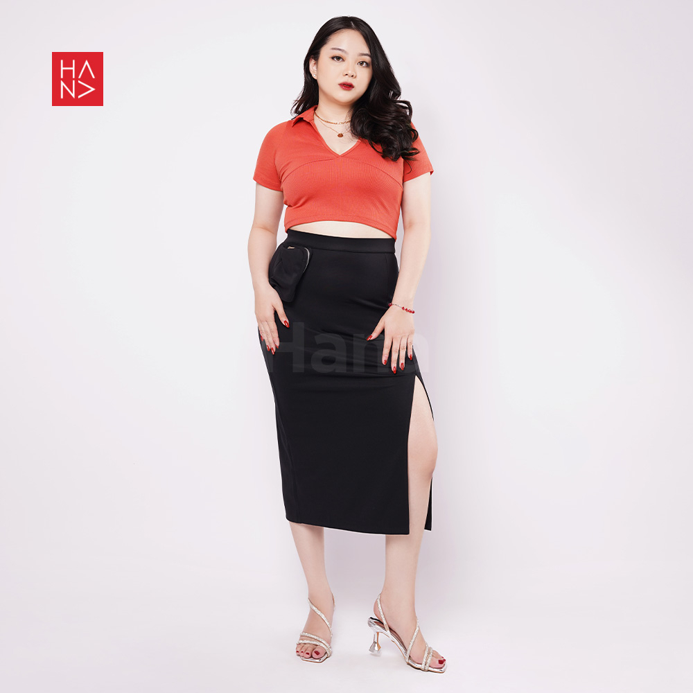 Hana Fashion [Big Size] - Estrella Crop Top Kaos Pendek Wanita  - CT166