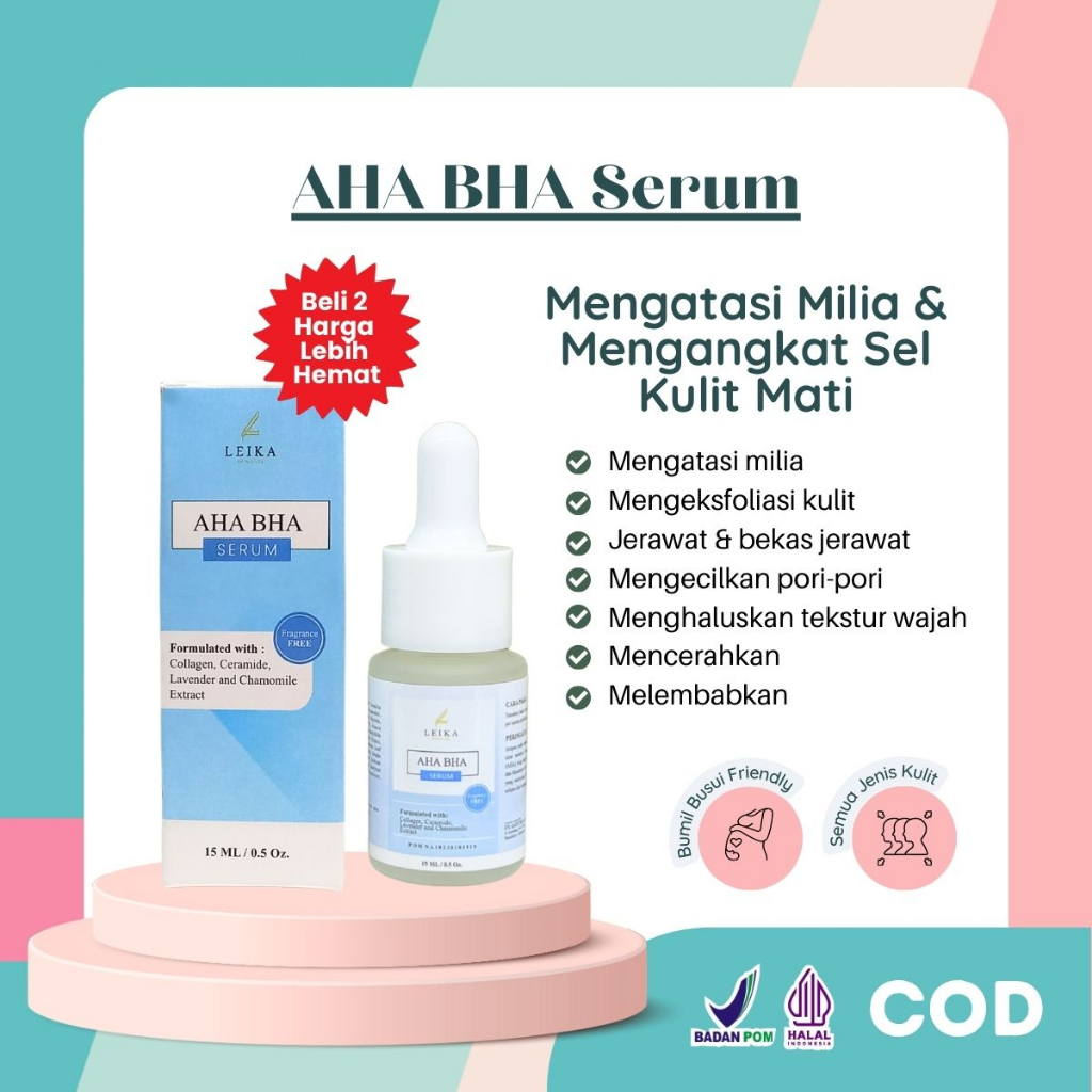 SERUM KHUSUS MILIA AHA BHA Serum Leika Skincare Penghilang Milia Ampuh Mengangkat Sel Kulit Mati Men