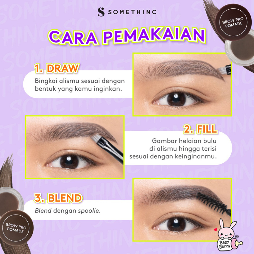 ❤ BELIA ❤ SOMETHINC Brow Pro Pomade 18HR Stay Waterproof | Long Lasting | Smudegproof | Tahan Lama Eyebrow | Baby Bunny