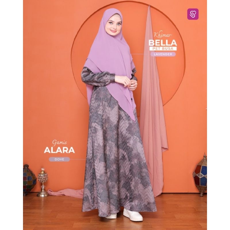 ALLARA GAMIS TERBARU UKHTI MUNIRA GAMIS SATIN HER MES PRINT BORDIR LIMITED