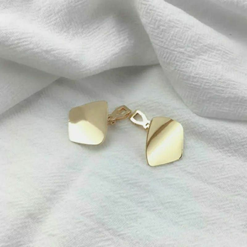 Anting Klip Golden Tanpa Tindik New/Anting Jepit Hijab