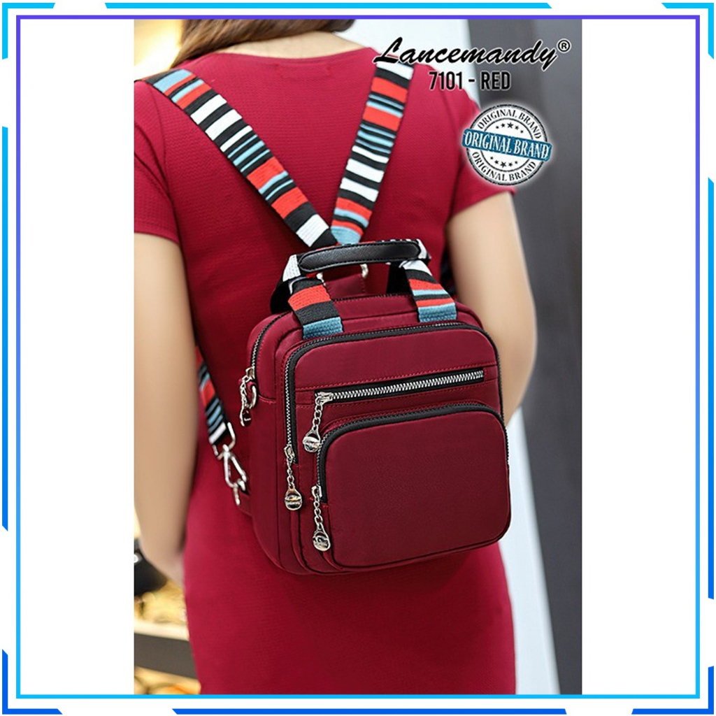 Tas Ransel Wanita Original LANCE MANDY 7101 Import - Tas Wanita 3 Fungsi - ransel wanita - backpack wanita - tas wanita - tas cewek - tas multifungsi wanita - tas selempang wanita - tas jinjing wanita - sling bag wanita - totebag wanita - tas hp wanita