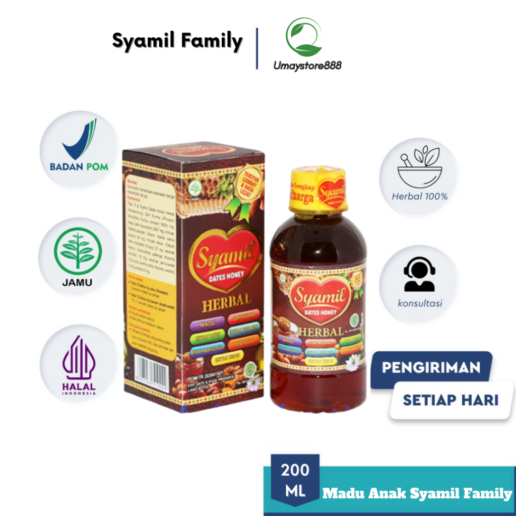 

SYAMIL FAMILY DATES HONEY - Madu Lengkap Keluarga 200 ml Original