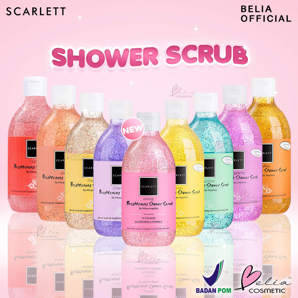 ❤ BELIA ❤ SCARLETT Whitening Shower Scrub 300ml | Sabun Mandi Mewah | Sabun Cair | Whitening Body Wash | BPOM