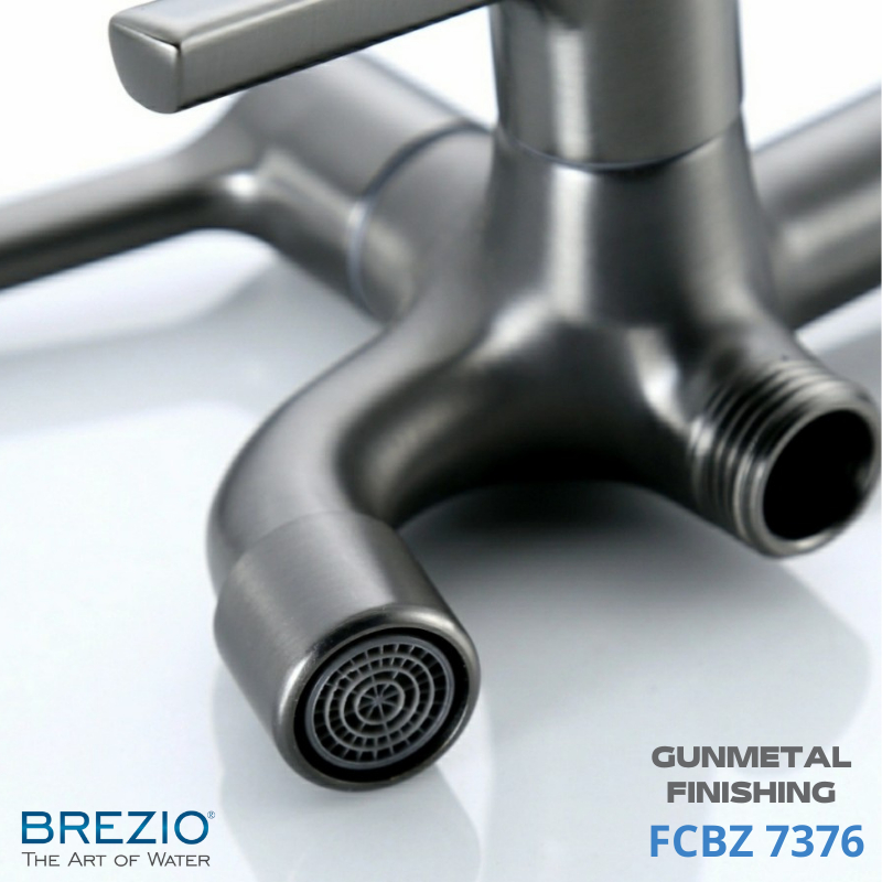 BREZIO FCBZ 7376 KERAN CABANG SHOWER TEMBOK DINDING KRAN GUNMETAL