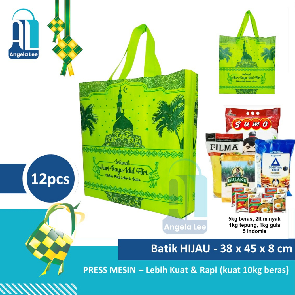 Tas kain Spunbond PRESS Lebaran Paket Idul Fitri Ramadhan Syukuran THR biskuit sirup