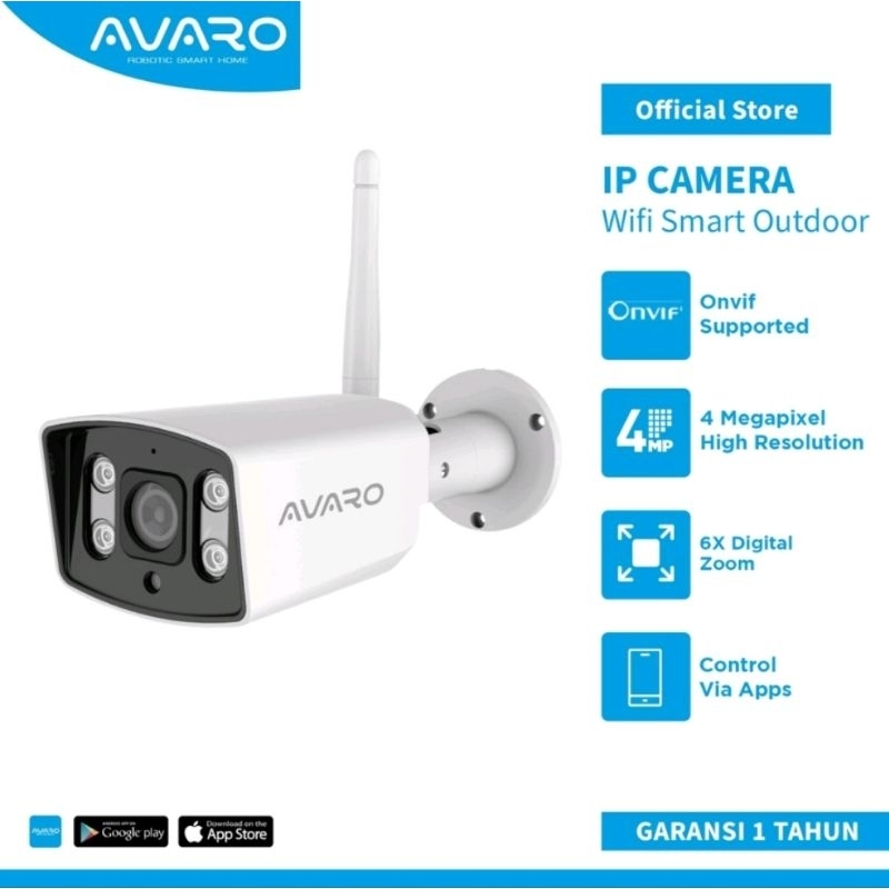 AVARO WiFi Smart IP Camera 4MP Outdoor Garansi Resmi