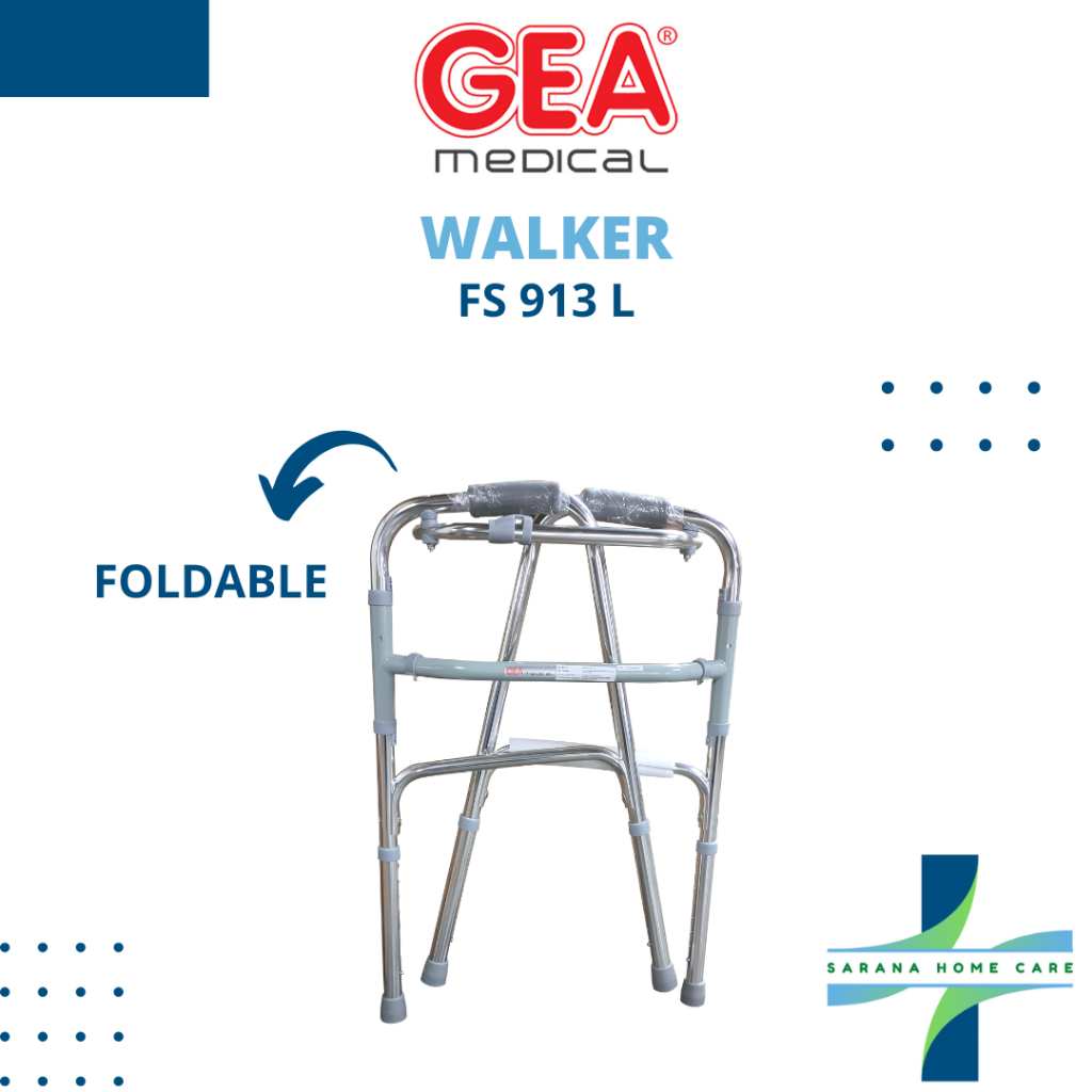 GEA Walker FS913L/ alat bantu jalan/ lansia/ walker lipat/ alat bantu jalan lipat