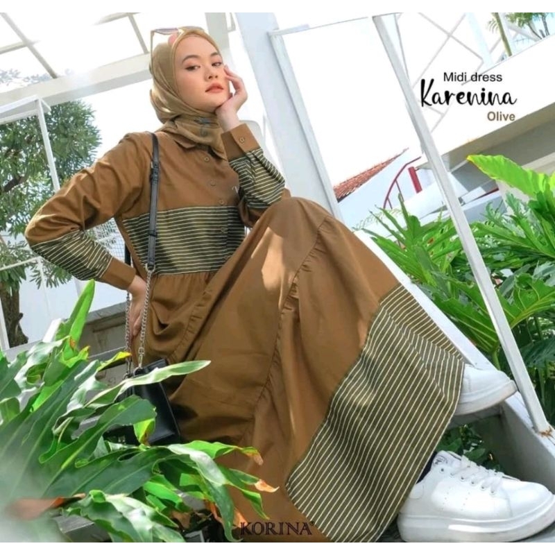 bestseller MIDI DRESS KARENINA by korina pl preloved olive