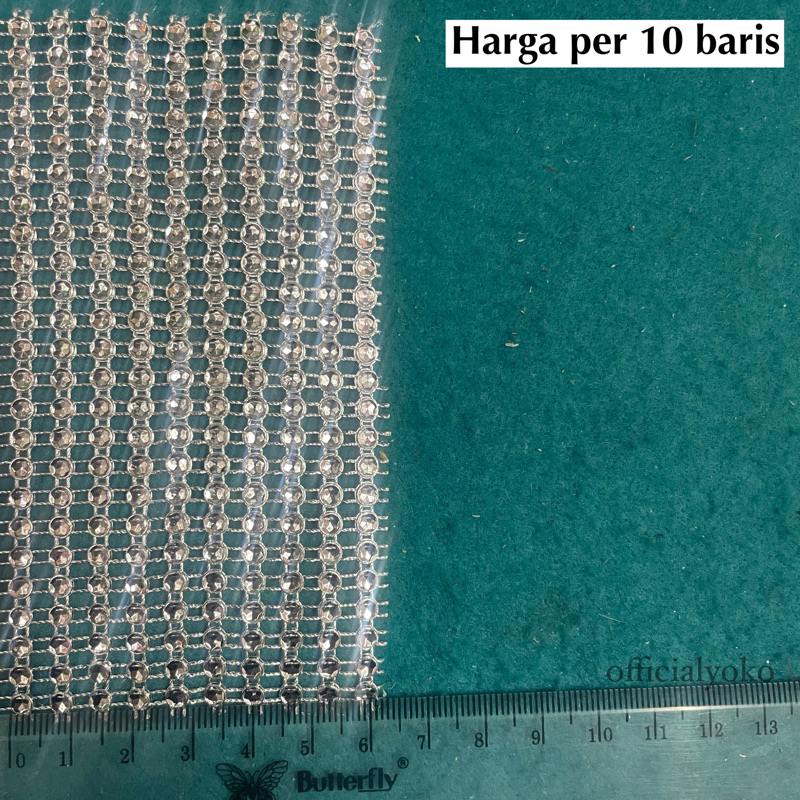 10 BARIS - Renda Permata Kopong / Renda Kilap / Renda Mata / Permata Kopong / Cangkang Kopong Jual per 10baris