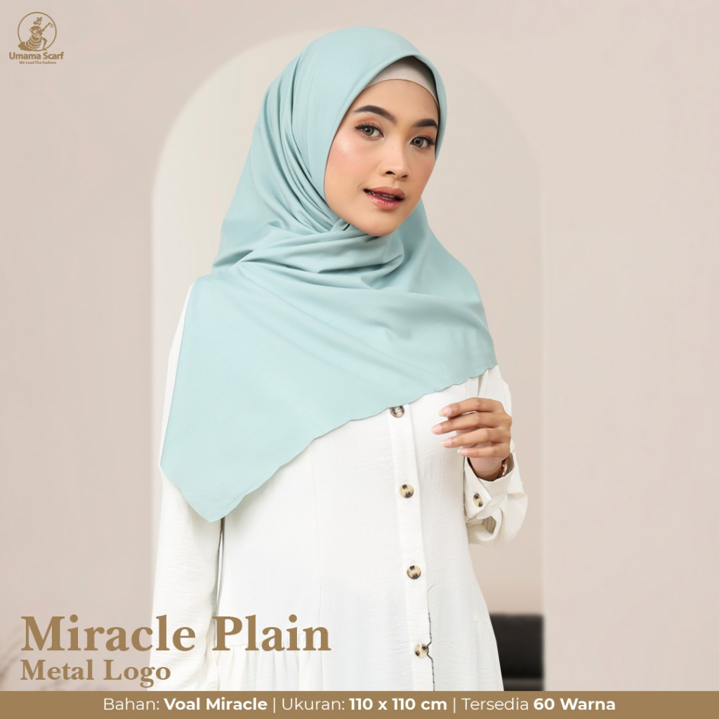 VOAL MIRACLE PLAIN METAL LOGO LASERCUT Umama Scarf 110x110cm Jilbab Voal Miracle Umama