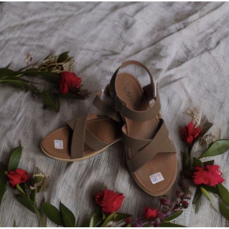 SEPATU SANDAL FLAT TALI REMAJA CEWEK KEKINIAN