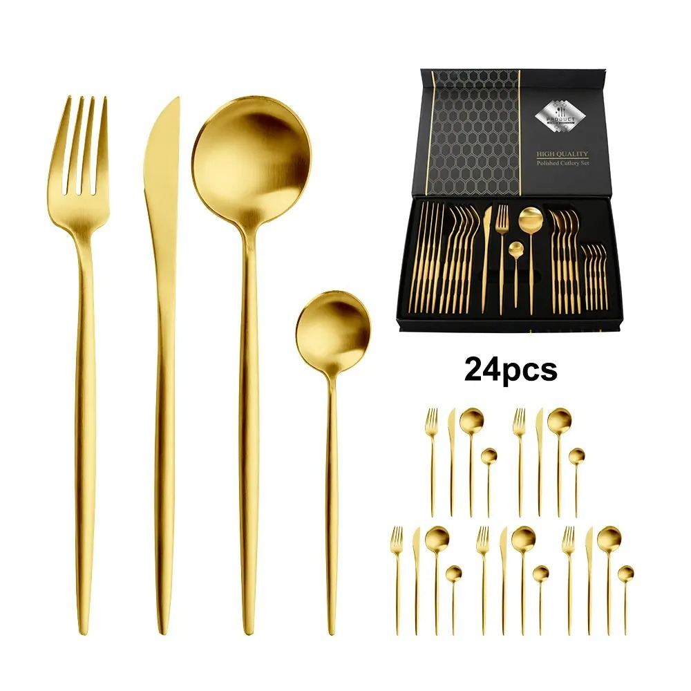 Cutlery Set Perlengkapan Makan Sendok Garpu Pisau 24PCS - TD-4128