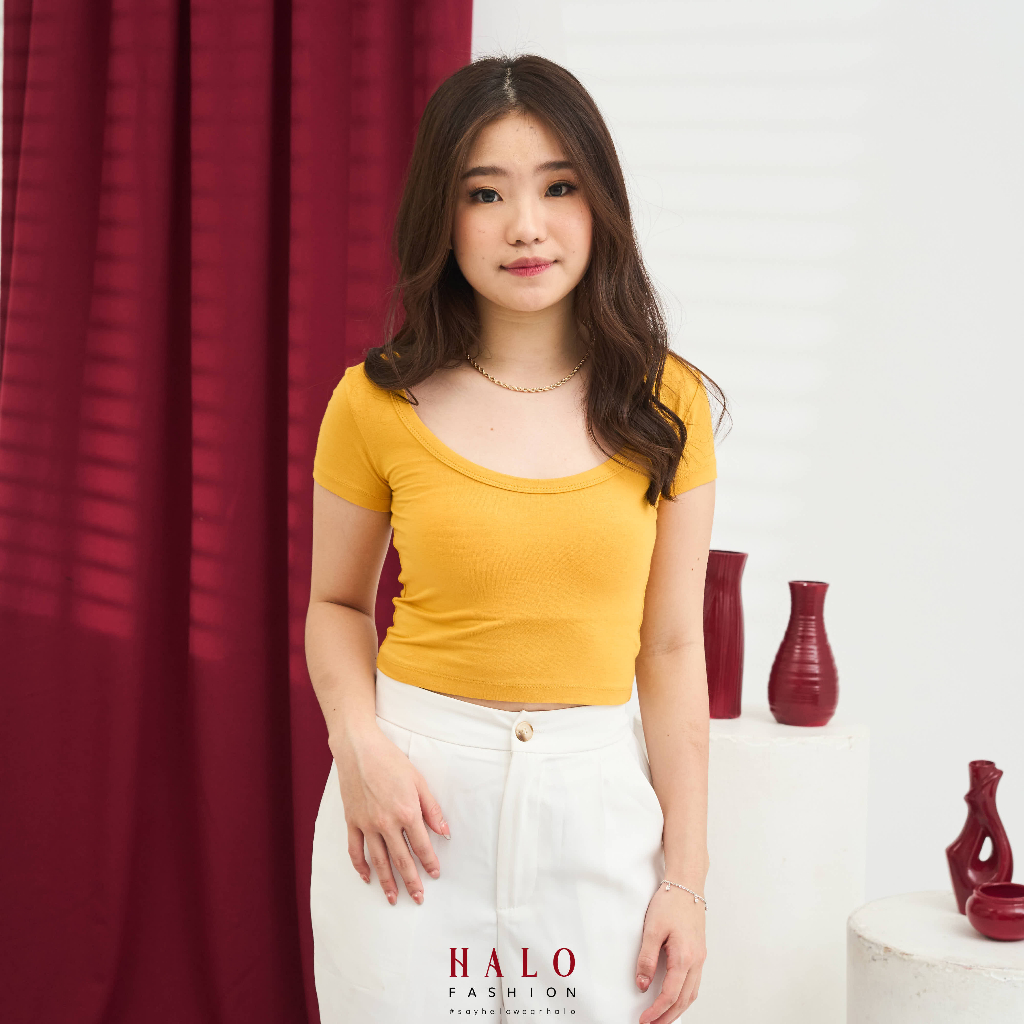 [HaloFashion] Sybil Sexy Crop Top Basic Top Korean Fashion