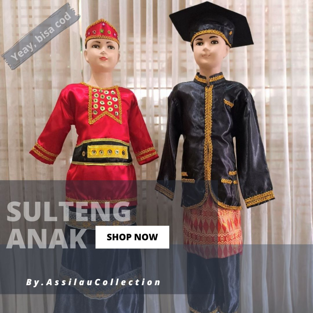 Baju Adat Sulawesi Tengah Anak Satuan (Laki/Cewek)