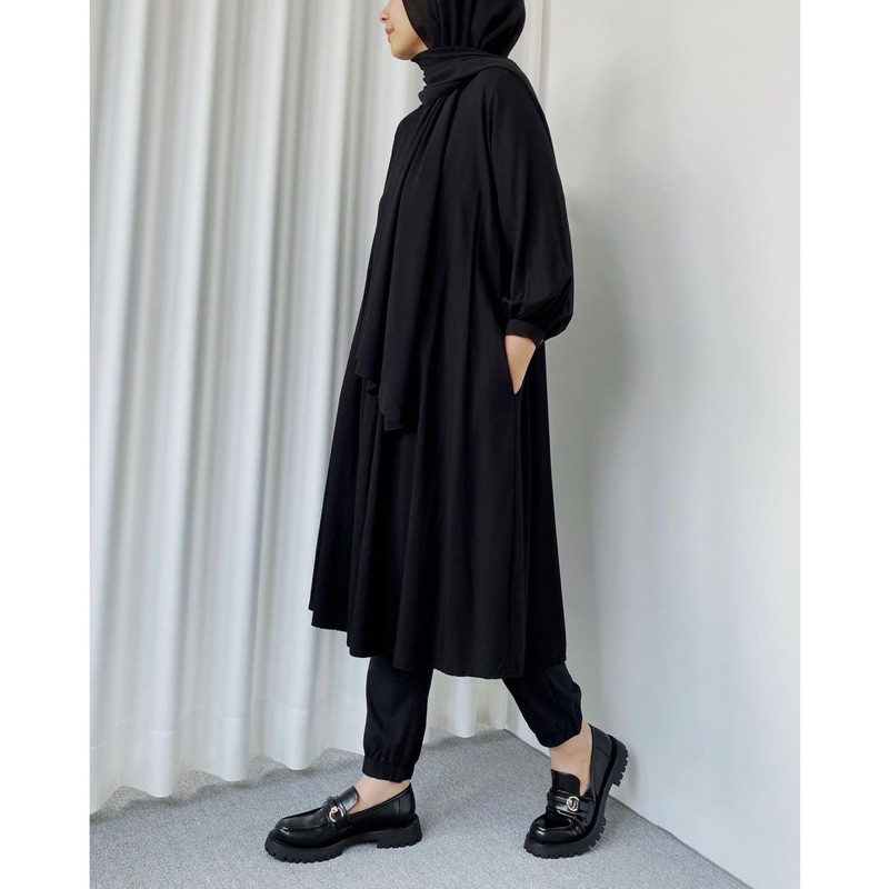 PRELOVED ZAMIA TUNIK BLACK HITAM | [ARFA STYLE] ZAMIA TUNIK - Baju Atasan Wanita Model Kekinian Styl