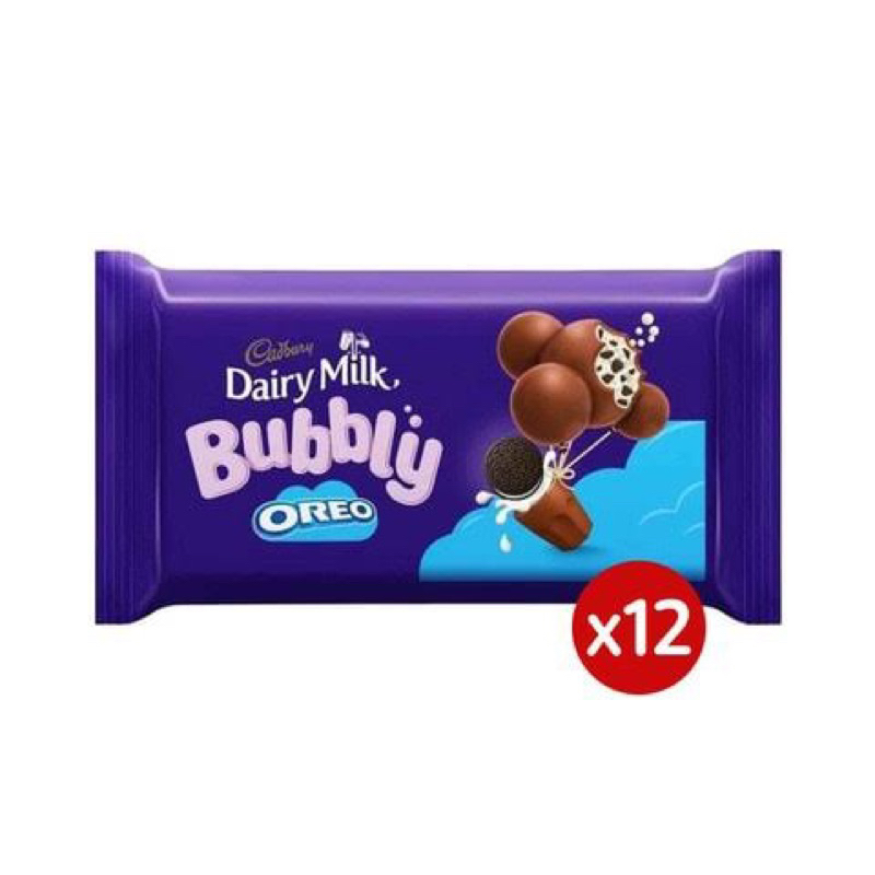 

Coklat cadbury dairy milk Bubbly Oreo 43 gram x 12 pcs