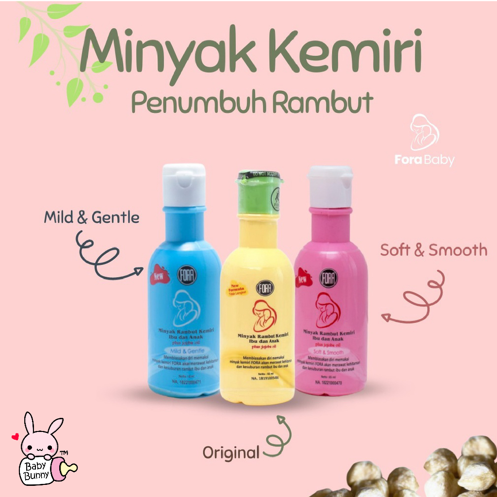 ❤ BELIA ❤ FORA Minyak Kemiri + Jojoba Oil 65mL | minyak rambut ibu dan anak formula baru