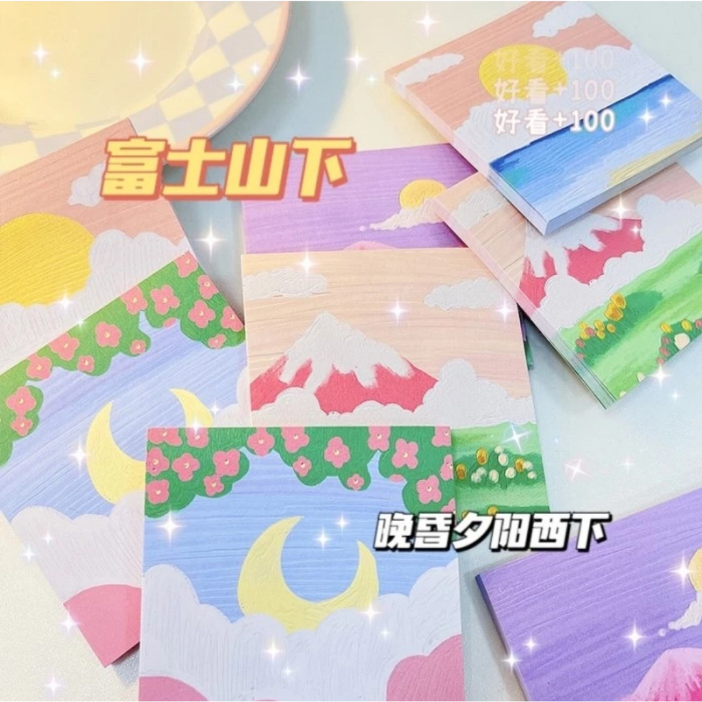 Sticky Notes Motif Sticky Note Memo pad Notepad Stationery NP1