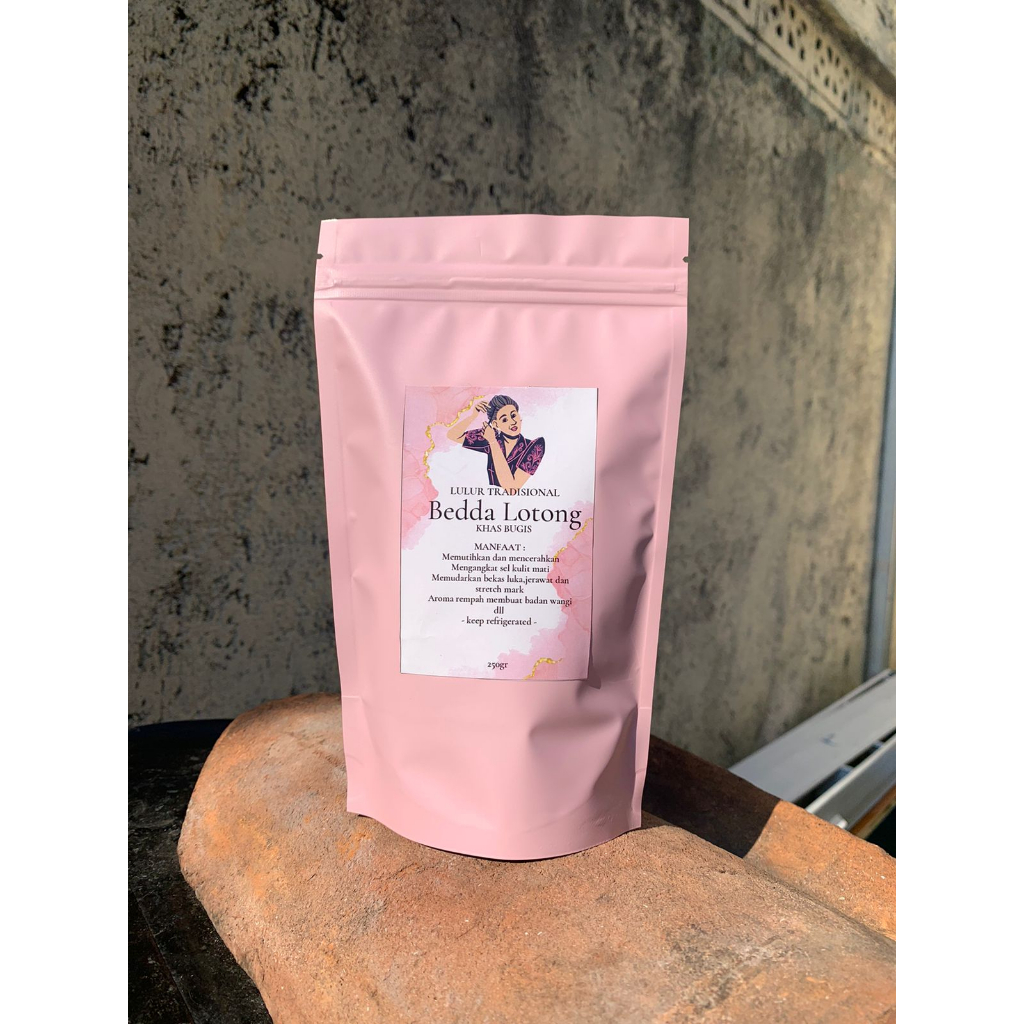 TERMURAH bedda lotong 250gr / bedda lotong asli KHAS BUGIS / lulur viral / beda lotong POUCH BASAH/ beddak lotong