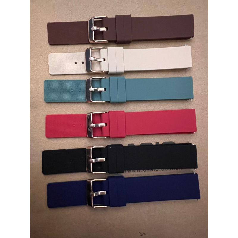 SH 18mm Strap Jam Smart Watch Realme Band 2 Bahan Silicone Quick Release Buckle Rosegold