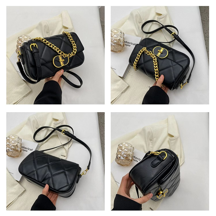 BJ62420 - BLACK/WHITE - TAS SLEMPANG WANITA FASHION KOREA CHINA IMPORT MODIS ELEGAN TERMURAH TERLARIS TERBARU BAGSTORE JAKARTA TAS BATAM ZC2420