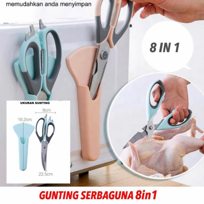 8IN1 GUNTING DAPUR STAINLESS SERBAGUNA 8 FUNGSI 8 IN 1