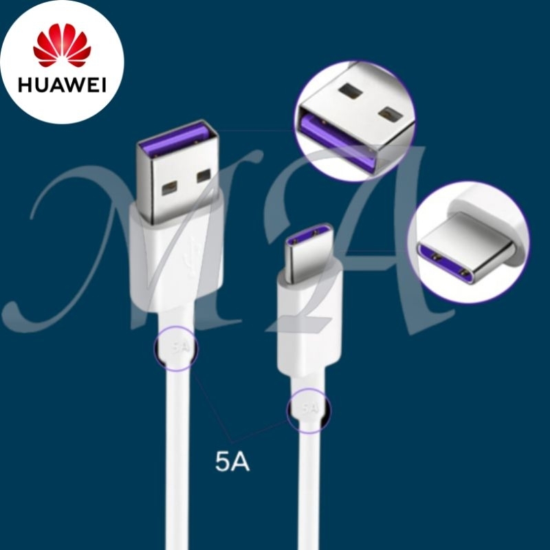 Kabel Data Huawei USB Type C  5A Super Charger  P30/p30 pro/P10/P10 Plus/mate 9/9 pro/mete 20 Pro/P30 lite/nova 5T/Honor Dll