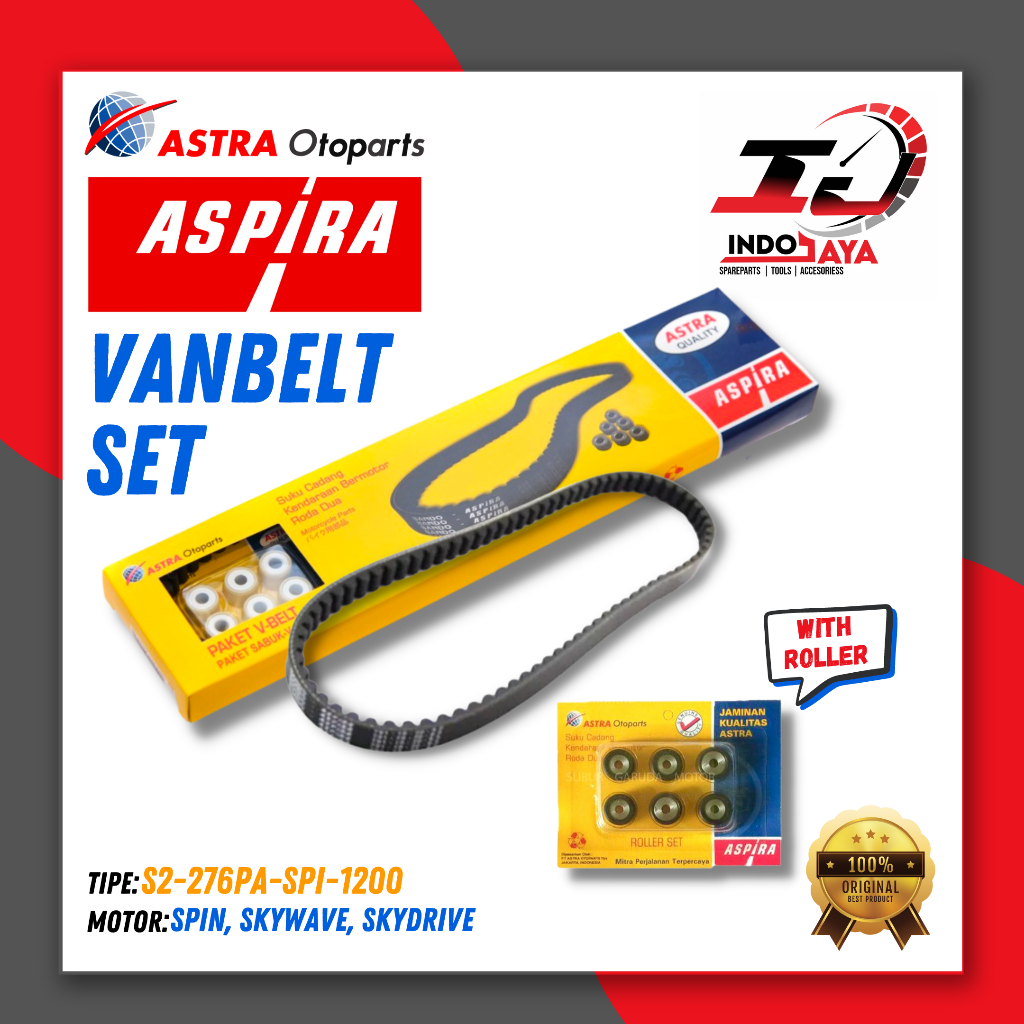 [BAYAR DI TEMPAT] ASPIRA VANBELT + ROLLER (ASSY) SPIN / SKYWAVE / SKYDRIVE / VBELT ASPIRA ASLI ORI /