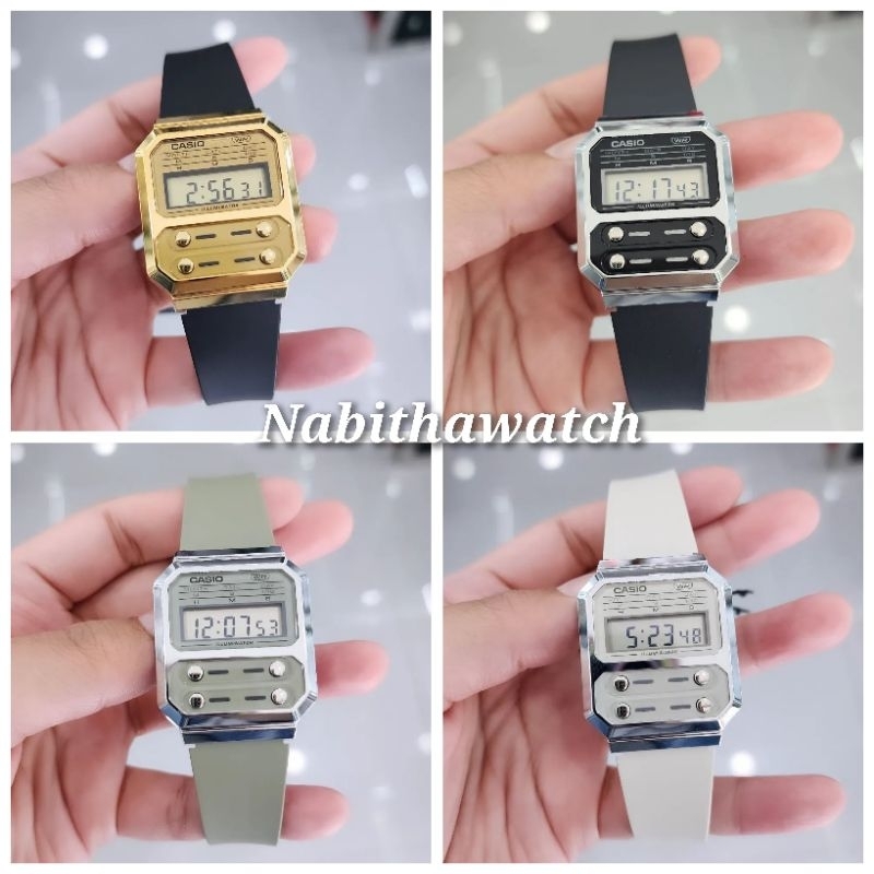 Jam Tangan Casio A-100'WE New 100 Original Garansi Resmi