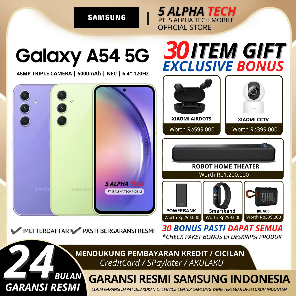 SAMSUNG GALAXY A54 5G NFC 8/256GB GARANSI RESMI SAMSUNG