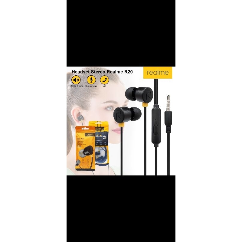 Handsfree Earphone Hanset Realme Buds  Stereo Earphones